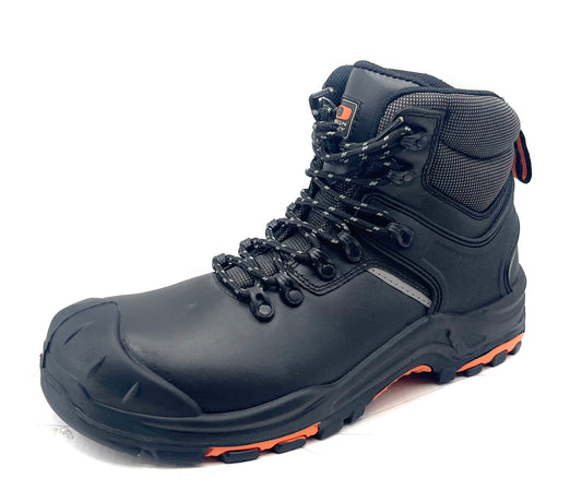 Wholesale Leather Upper Safety Boots Best Quality S3 Black 200J Composite Toe Cap Safety Work Shoes